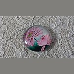 round glass cabochon 20mm flower 01-025 