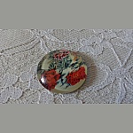 round glass cabochon 25mm flower 01-042 