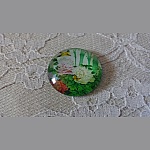 round glass cabochon 25mm flower 01-041 