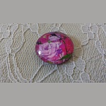 round glass cabochon 25mm flower 01-034 