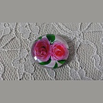 round glass cabochon 25mm flower 01-023 