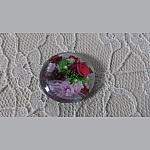 round glass cabochon 25mm flower 01-020 