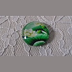 round glass cabochon 25mm flower 01-008 