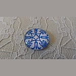 round glass cabochon 25mm flower 040 