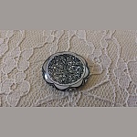 round glass cabochon 25mm flower 032 