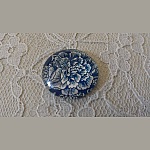 round glass cabochon 25mm flower 015 