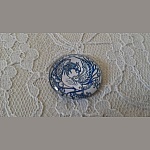 round glass cabochon 25mm flower 003 
