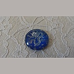 round glass cabochon 25mm flower 002 