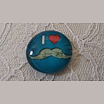 round glass cabochon 25mm mustache 037 