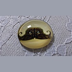 round glass cabochon 25mm mustache 032 