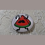 round glass cabochon 25mm moustache 030 