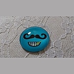 round glass cabochon 25mm moustache 019 