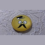 round glass cabochon 25mm moustache 016 