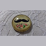 round glass cabochon 25mm moustache 011 