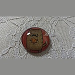 round glass cabochon 25mm moustache 009 