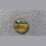 round glass cabochon 25mm moustache 008 