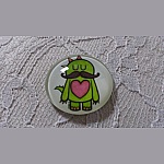 round glass cabochon 25mm moustache 007 