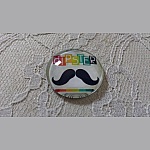 round glass cabochon 25mm moustache 003 