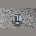 round glass cabochon 25mm birds 015 