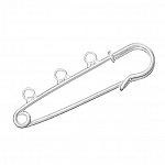 Support Brooch Pin Silver plated 3 rings 50x15 mm N°002-par1 