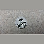 round glass cabochon 20mm birds 018 