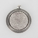 2 x 25mm silver cabochon holders, cabochon pendants 71AS