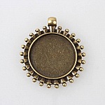 2 x 25mm bronze cabochon holders, cabochon pendants 84AB 