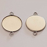 Round cabochon holder 18 mm Stainless steel 2 Rings