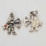 Zodiac sign charm Sagittarius Silver Metal N°03 with rhinestones