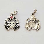 Charm Zodiac sign Cancer Silver Metal N°03 with rhinestones