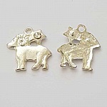 Zodiac sign charm Aries Silver Metal N°04 with rhinestones