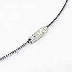 1 necklace rigid cabled wire slate gray clasp to screw N°01