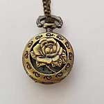 Flower 03 Antique Bronze Gusset Watch with Chain