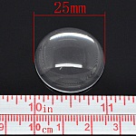 10 Round Cabochons 25 mm in transparent burr glass N°11 standard