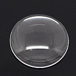 5 Cabochons Round 20 mm in transparent burr glass N°08