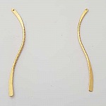 Bar Curved Metal Rod Silvered 1 ring N°03 Gold