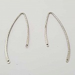 Bar Curved Metal Rod Silver 2 Rings N°04 Silver
