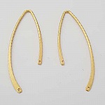 Bar Curved Metal Rod Silvered 2 Rings N°04 Gold