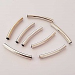 Perle Tube Courbé N°04 Argent Vieilli 38 mm