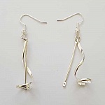 Support Boucle d'oreille Hameçon Pendant Métal Argenté x 1 paire