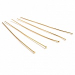 10 Clous à tiges à tête plates acier inoxydable 50 mm Doré