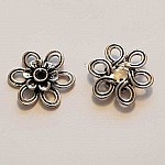 Breloque Fleur Métal N°134 Argent