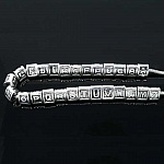 Perle triangle charms alphabet N°02 lettre L métal argenté 8x9 mm