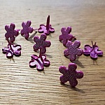 10 Attaches Parisiennes Fleurs pailletées doré 01- 12 mm