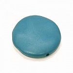 Galet plat résine rond 27 x 8 mm effet cuir Turquoise Foncé