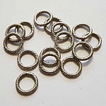 Perle rondelle plate anneau intercalaire en métal argenté 042 Argent