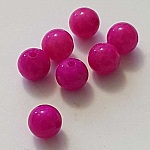 Perles Verres Rondes 06 mm Rose Fushia 01 x 10 Pièces