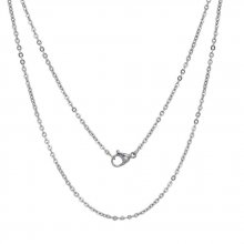Necklace N°06-01 in stainless steel, 45.5 cm