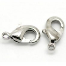20 Carabiner Clasps 12 x 07 mm Silver Aged