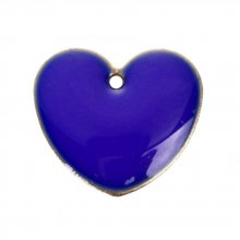 10 silver sequins enamelled double face heart N°02